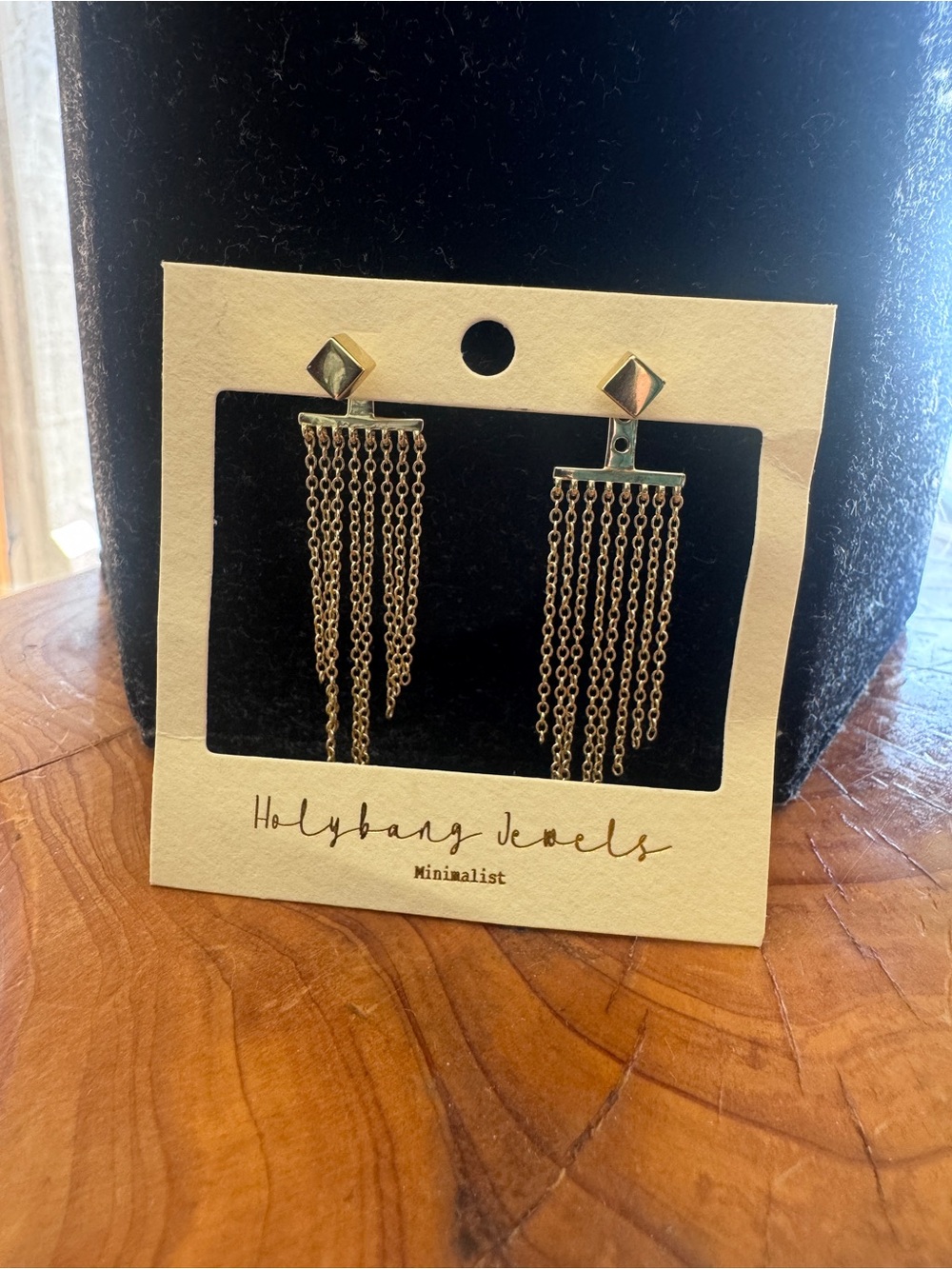Gold Chain Fringe Drop Earrings- 925 silver gold plated